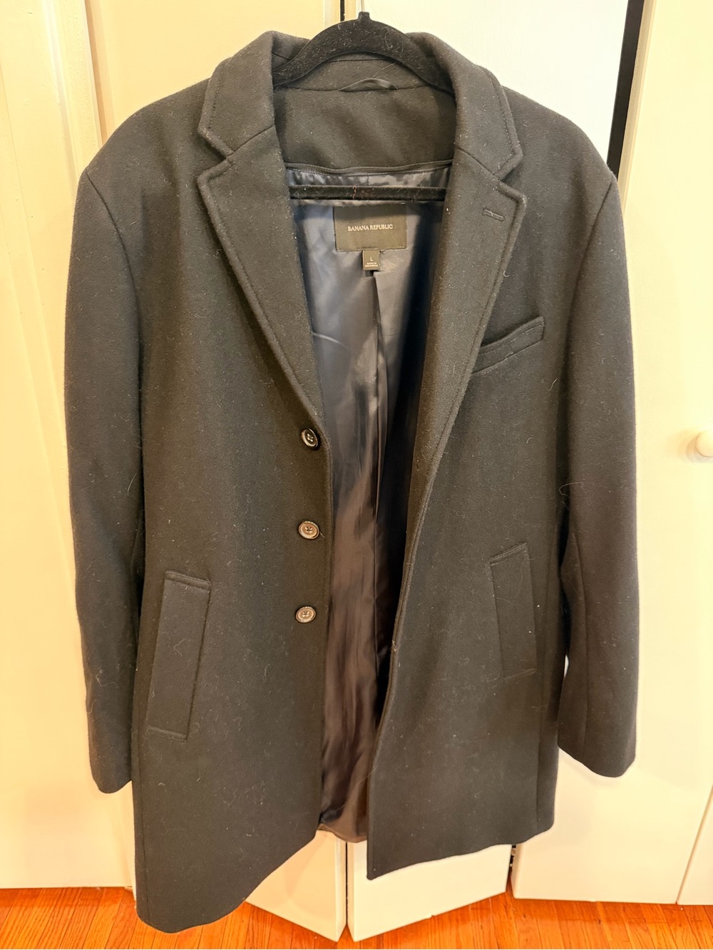 Banana Republic Men's Black Wool Pea Coat